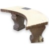 Curved bench in pink marble, with a carved seat, by  Moinat SA  - Antiques and home décor