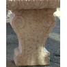 Curved bench in pink marble, with a carved seat, by  Moinat SA  - Antiques and home décor