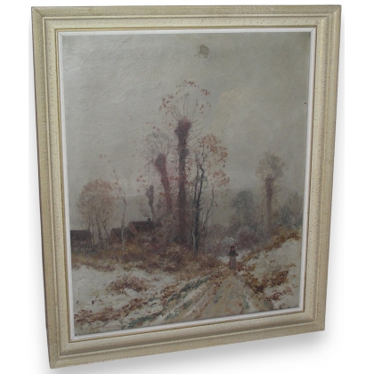 Tableau \"Paysage de neige\", non signé