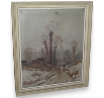 Tableau "Paysage de neige", non signé