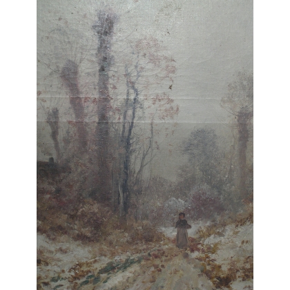 Paintings | Painting entitled ‘Snowy Landscape’, unsigned, Moinat SA  – Antiques and home décor