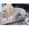 Paire de Lions en marbre rose sculpté sur  Moinat SA  - Antiquités décoration