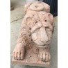 Pair of Verona pink marble lions at  Moinat SA  - Antiques and home décor