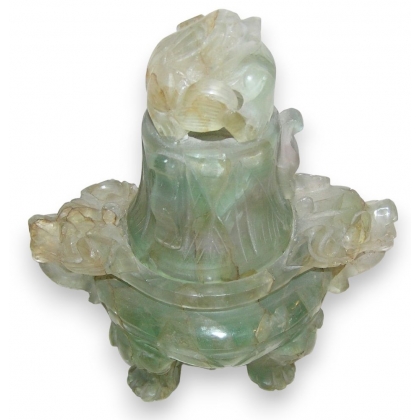 Brûle-parfum à large panse en jade