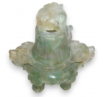 Brûle-parfum à large panse en jade