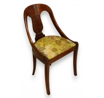 Chaise Gondole style Empire en merisier