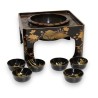 Moinat SA 出品的黑色与金色漆艺插花架 - 古董与装饰品