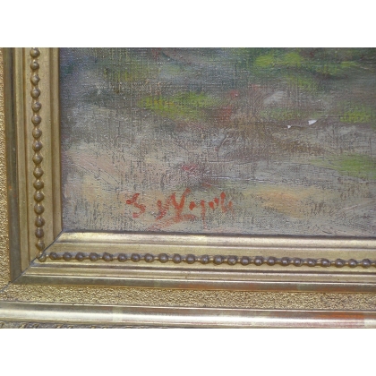 Paintings | Painting entitled ‘Young Italian Woman’, signed NAPOLI Moinat SA  – Antiques and home décor