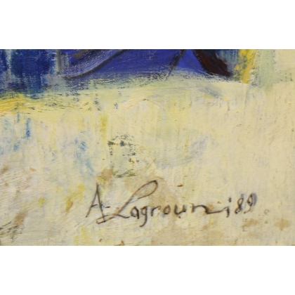 Paintings | Painting entitled ‘Sculpture’ by A. LAGROUNI, 89 Moinat SA  – Antiques and home décor