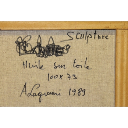 Paintings | Painting entitled ‘Sculpture’ by A. LAGROUNI, 89 Moinat SA  – Antiques and home décor