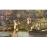 Paintings | Painting entitled ‘Mountain Lake’, attributed to J.J. CHALON Moinat SA  – Antiques and home décor