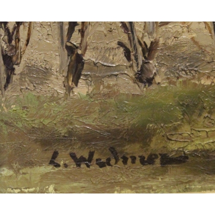 Paintings | Painting entitled ‘Lully’ by L. WIDMER, 1946, Moinat SA  – Antiques and home décor
