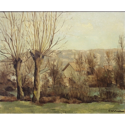 Paintings | Painting entitled ‘Onex’ by L. WIDMER, 1946, Moinat SA  – Antiques and home décor