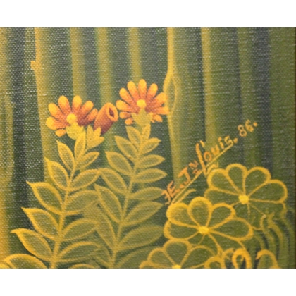Tableau \"Chevaux\" signé E.Jn-LOUIS 86