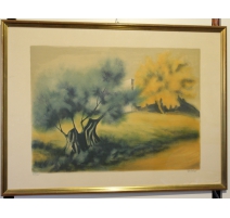 Litho "Paysage de Provence" signé ZAROU 163/195