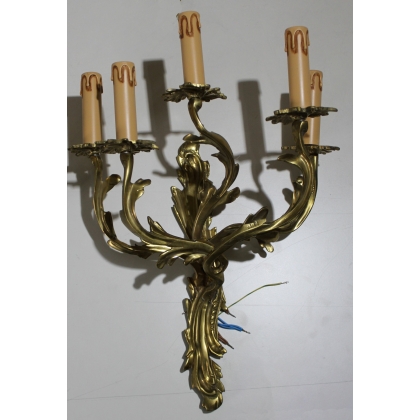 Pair of Louis XV-style wall lights, with 5 lights, by  Moinat SA  - Antiques and interior design