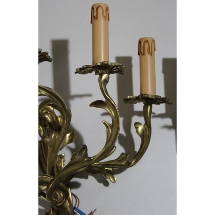 Pair of Louis XV-style wall lights, with 5 lights, by  Moinat SA  - Antiques and interior design