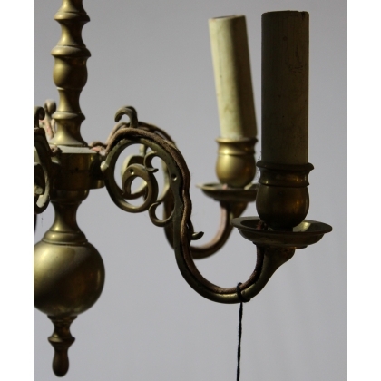 Lustre hollandais en bronze à 5 lumières