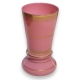 Vase en opaline rose à décor doré