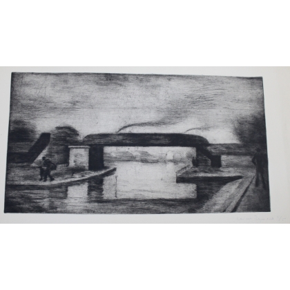Gravure "Pont" signée Casimir REYMOND 1/5  sur Moinat SA  - Antiquités décoration -  Gravures, Lithos