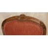 Chaise Louis XV recouverte de velours rose