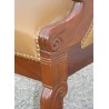Brown leather restaurant armchair by Moinat SA – Antiques and interior design