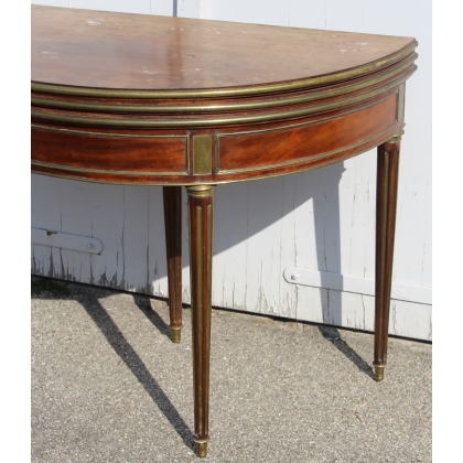  Table demi-lune Louis XVIà trois plateaux sur  Moinat SA  - Antiquités décoration