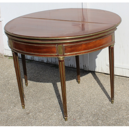  Table demi-lune Louis XVIà trois plateaux sur  Moinat SA  - Antiquités décoration