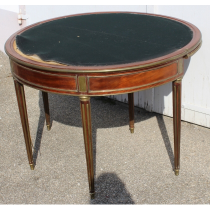  Table demi-lune Louis XVIà trois plateaux sur  Moinat SA  - Antiquités décoration