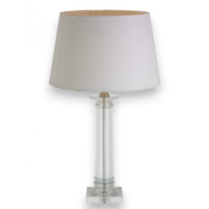  Lampe "Delanna" en nickel et colonne en cristal sur  Moinat SA  - Antiquités décoration