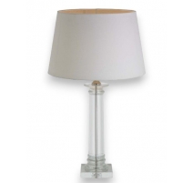 Lampe "Delanna" en nickel et colonne en cristal
