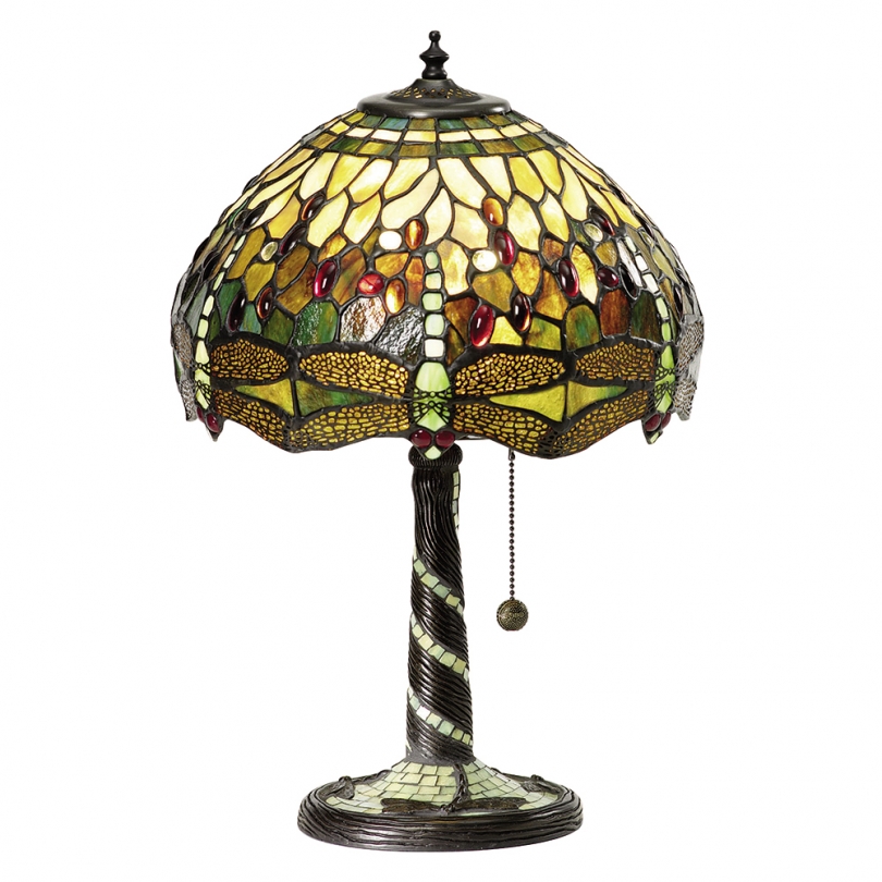 Petite lampe "Libellules vertes" style Tiffany