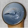 Blue silk parasol with porcelain knob at  Moinat SA  - Antiques and home décor
