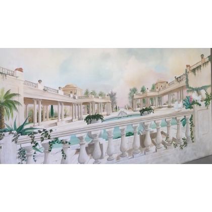 Paintings | Large panoramic oil-on-canvas panel by Moinat SA  - Antiques and home décor