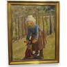 Paintings | Painting entitled ‘Child with a Doll’ by K. SCHENK, Moinat SA  – Antiques and home décor