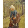 Paintings | Painting entitled ‘Child with a Doll’ by K. SCHENK, Moinat SA  – Antiques and home décor