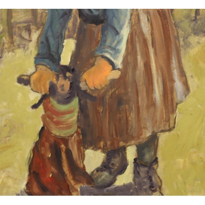 Paintings | Painting entitled ‘Child with a Doll’ by K. SCHENK, Moinat SA  – Antiques and home décor