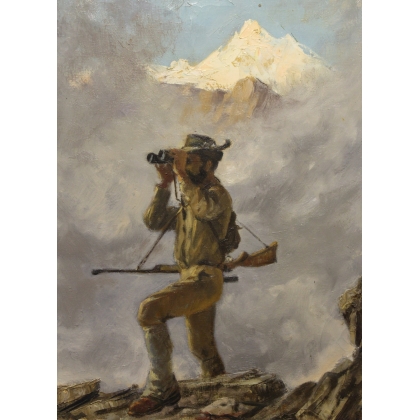 Paintings | Painting entitled ‘Hunter’ signed R. GUATELLI Moinat SA  – Antiques and home décor