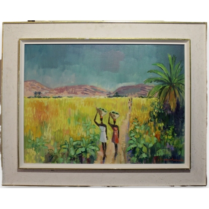 Tableau \"Paysage Haïtien\" signé A. NEUENSCHWANDER