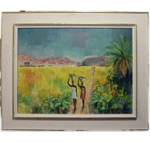 Tableau "Paysage Haïtien" signé A. NEUENSCHWANDER
