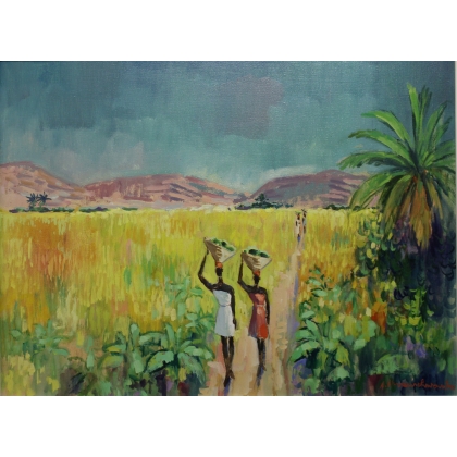 Paintings | Painting entitled ‘Haitian Landscape’ signed A. NEUENSCHWANDER Moinat SA  – Antiques and home décor