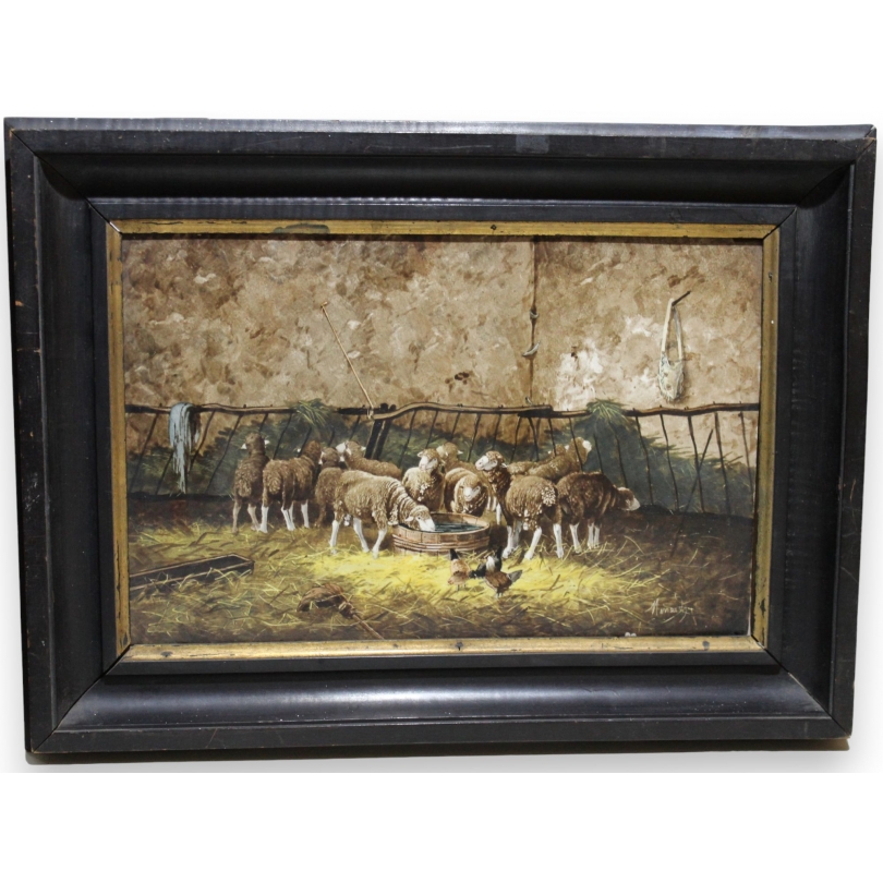 Paintings | Painting entitled ‘Bergerie’ by MÉNARD Moinat SA  – Antiques and home décor
