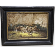 Tableau "Bergerie" signé MÉNARD