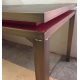 Table basse en bronze plateau en cuir noir