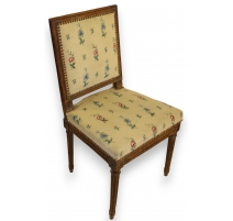 Chaise Louis XVI à dossier carré