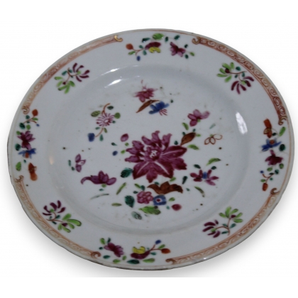 Assiette en porcelaine chinoise \"Fleurs\"