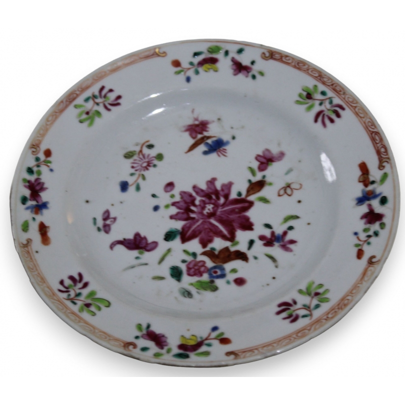 Assiette en porcelaine chinoise \"Fleurs\"