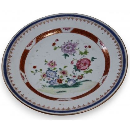 Assiette en porcelaine chinoise "Fleurs"
