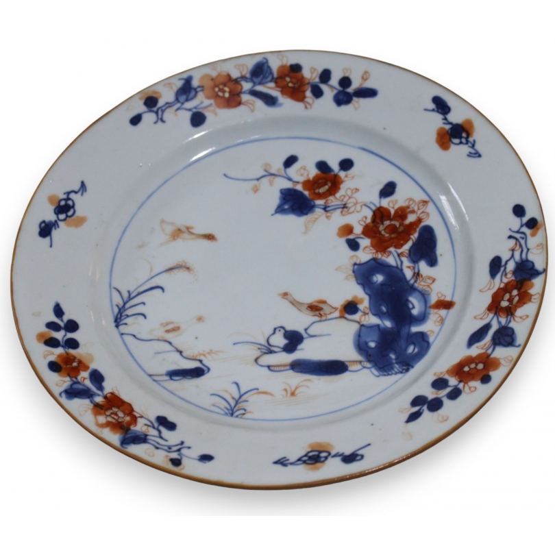 Assiette en porcelaine chinoise \"Oies\"