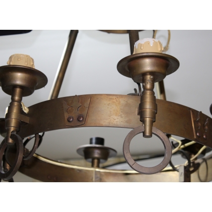 Lustre couronne en laiton à 6 lumières